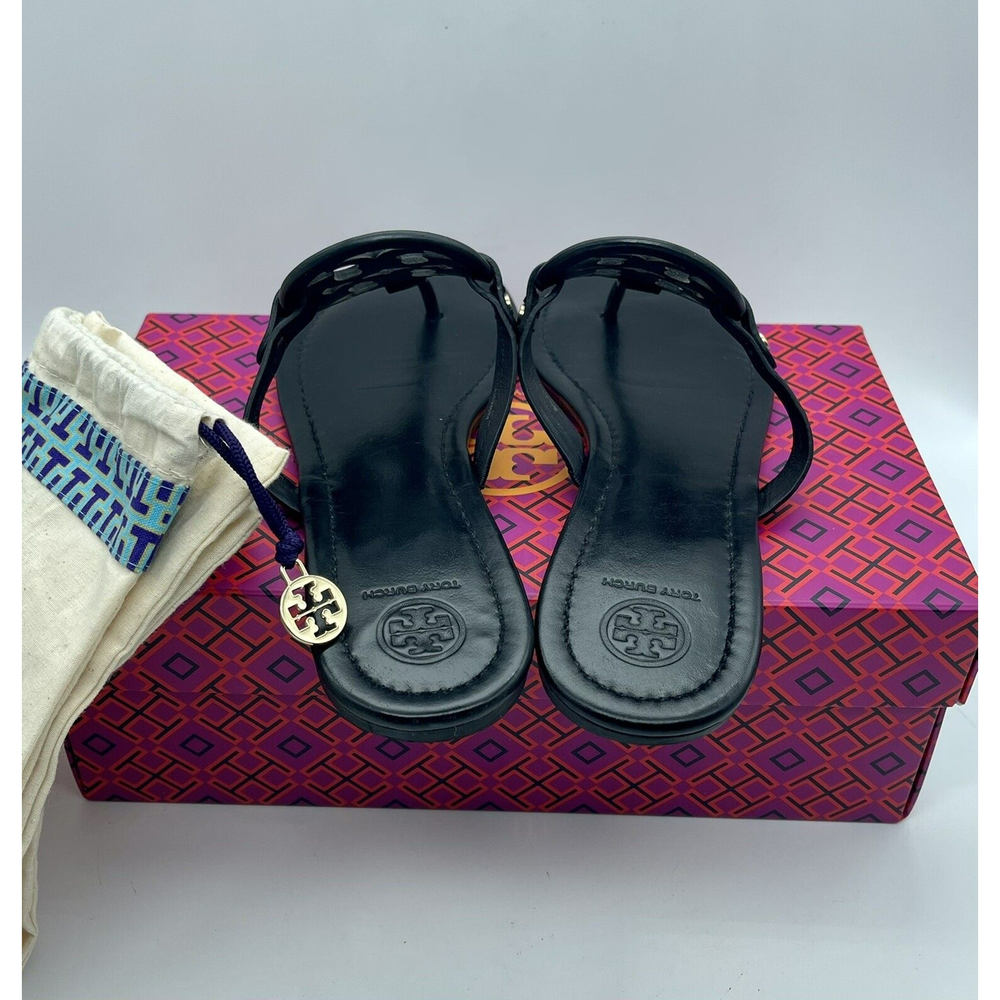 Tory Burch Perfect Black Miller Leather Sandals Size 10.5